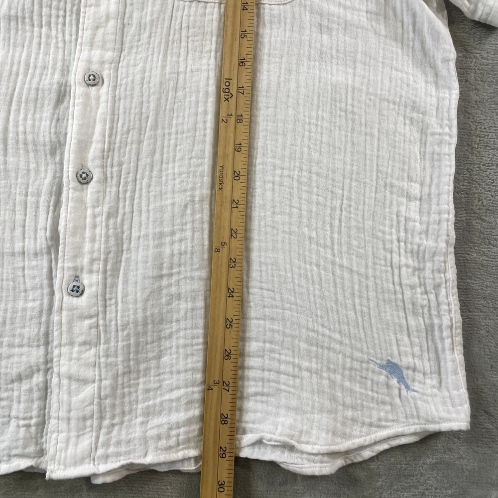 Tommy Bahama Shirt Mens XL White Cotton Gauze Button Beach Resort Light Preppy - Picture 6 of 11